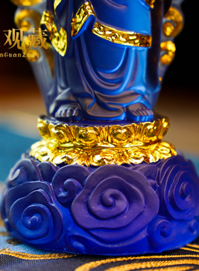 仿琉璃贴金药师佛站像保平安摆件