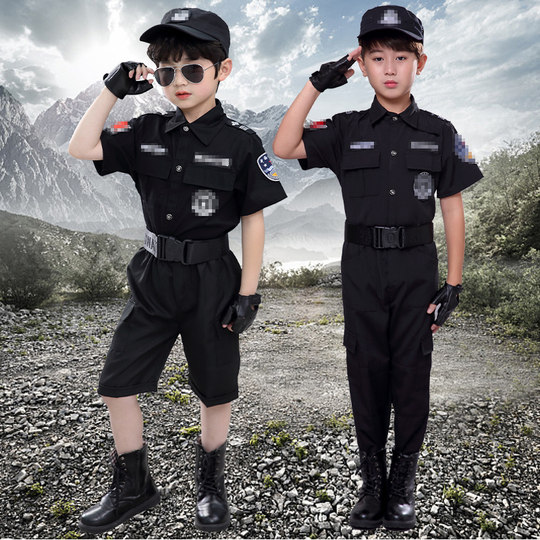 儿童警察服装新款秋季特种兵玩具装备演出服男女童警官服表演套装