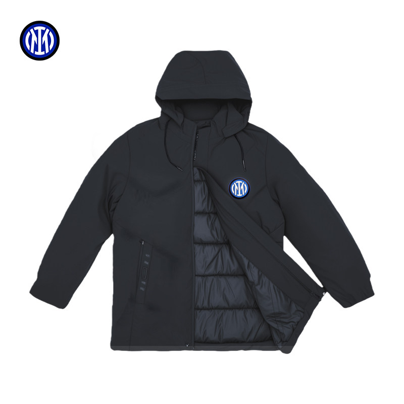 国际米兰中长款棉服冬季国米立体队徽加绒加厚保暖外套连帽棉衣,淘宝优惠券,粉丝福利购,淘宝优惠卷