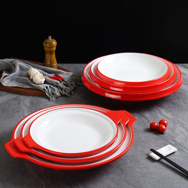 麻辣烫碗大碗商用水煮肉片大碗密胺大盘鸡盘子毛血旺酸菜鱼大盆碗