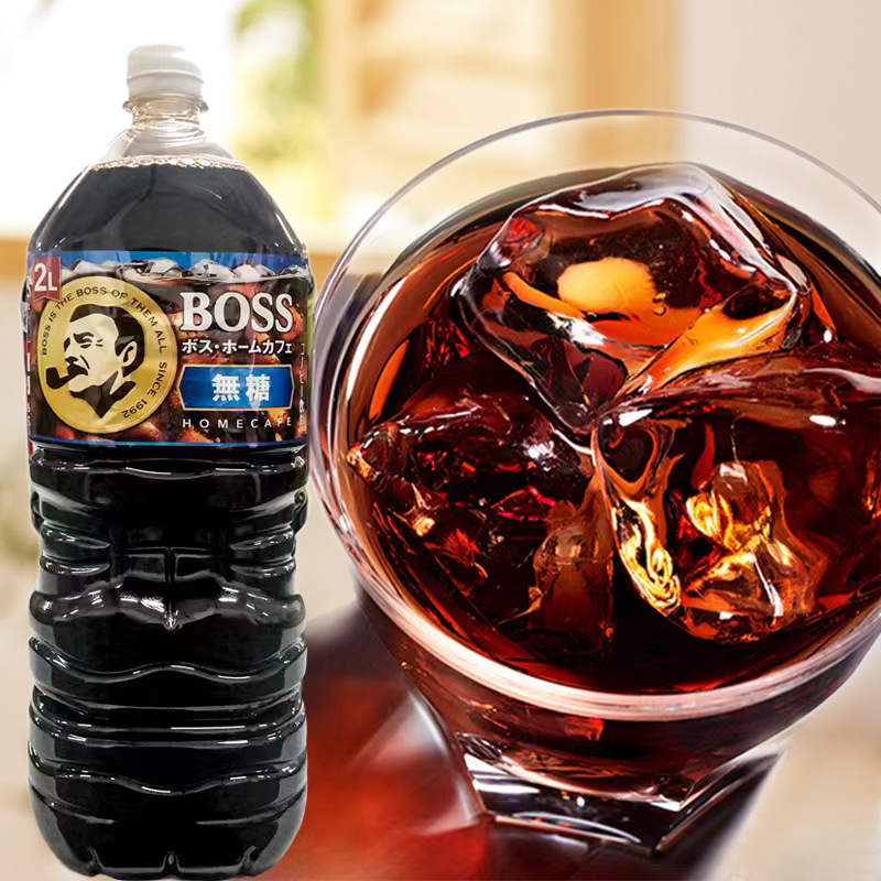 无糖0脂日本三得利BOSS家庭装冰美式即饮黑咖啡液冷萃大瓶桶装2L