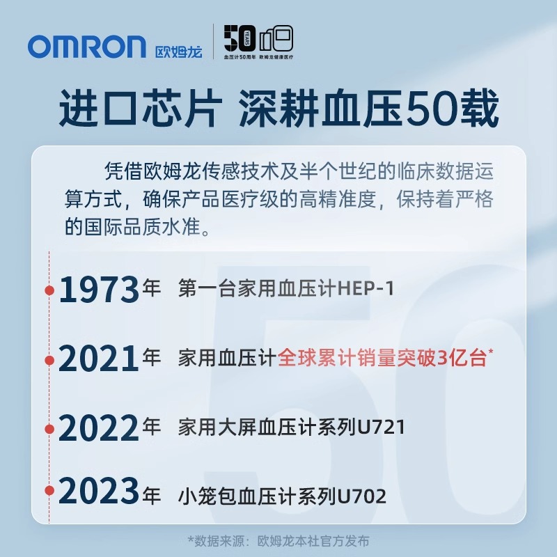 欧姆龙血压计日本原装进口手臂式血压家用测量仪高精准电子测压仪 - 图1