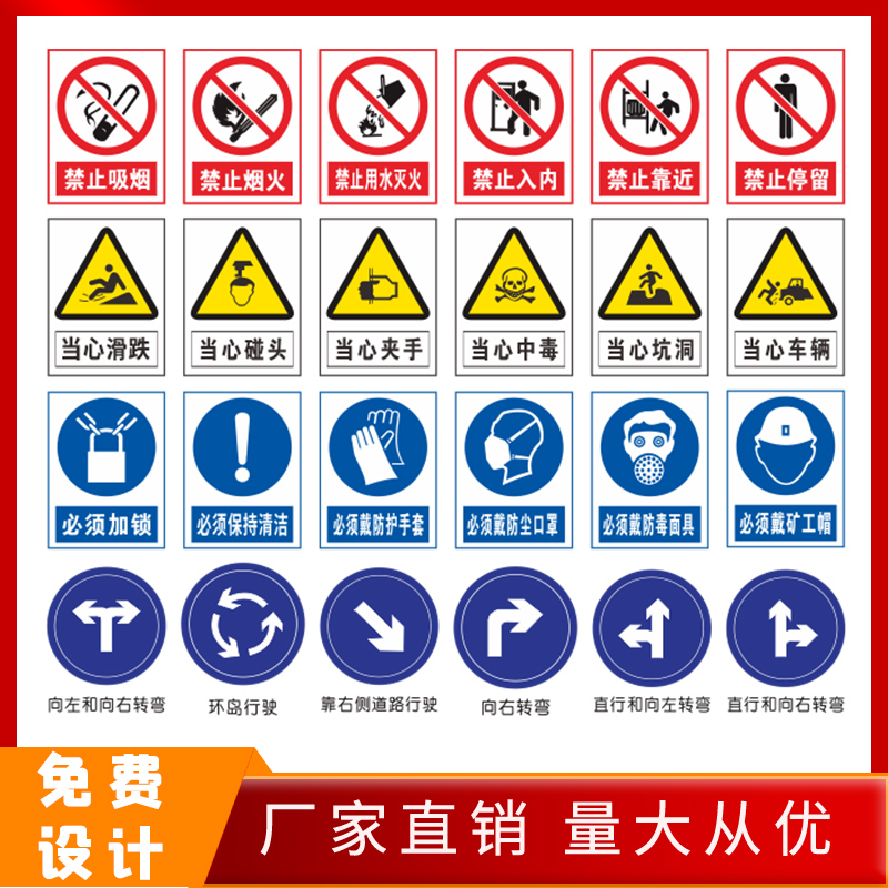 安全警告警示牌车间仓库工地施工消防标示牌禁止吸烟标志定制定做-图1