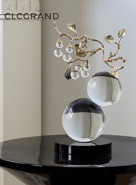 福禄大吉白水晶母子葫芦艺术摆件