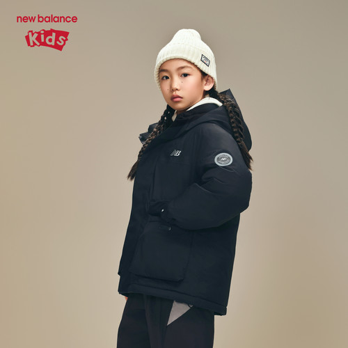 【鹅绒】New Balance nb童装男女儿童25新款连帽羽绒服ND7PF44023 - 图1