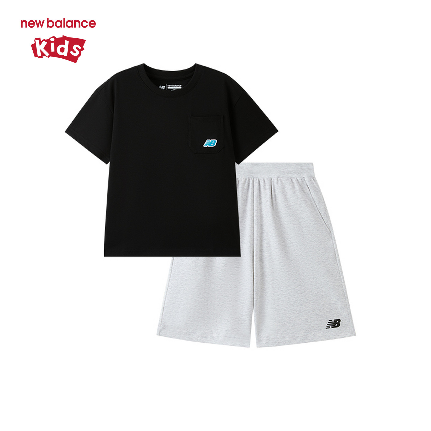 【凉感】New Balance nb童装男女26年新款T恤短裤套装ND2SG62133,淘宝优惠券,粉丝福利购,淘宝优惠卷