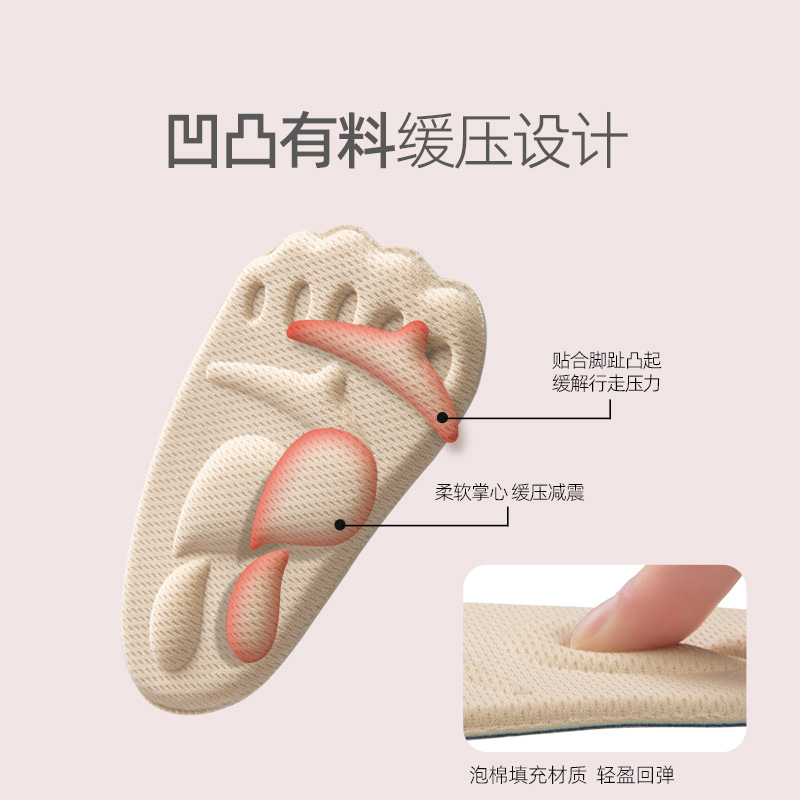半码鞋垫女半垫前掌鞋大改小神器半码垫防痛超软皮鞋乐福鞋高跟鞋-图1