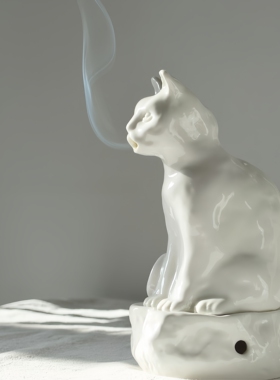 ASTIER陶瓷猫咪香薰炉高级感礼物