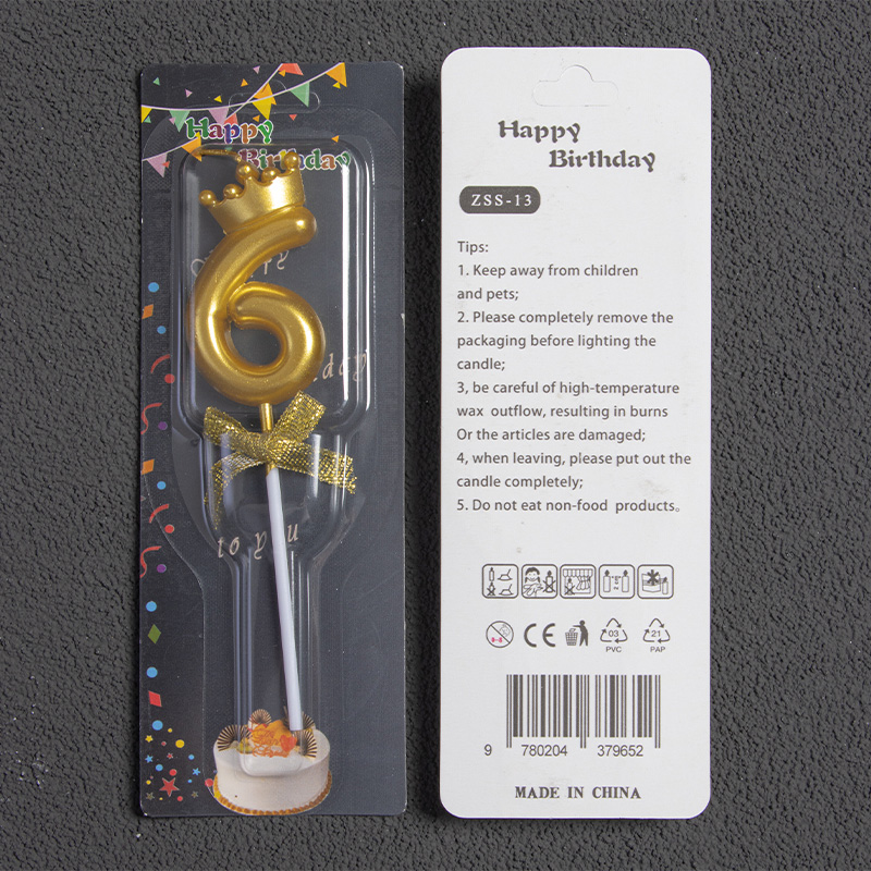 生日蜡烛网红皇冠蝴蝶结金色数字蜡烛周岁派对结婚表白纪恋日装扮 - 图3