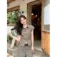 Summer plaid POLO collar ເສື້ອຍືດແຂນສັ້ນສໍາລັບແມ່ຍິງ
