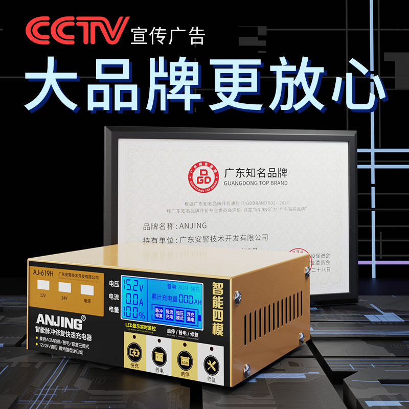 给汽车电瓶冲充电器12v24智能脉冲agm启停电瓶efb启停电瓶充电器 - 图2