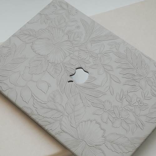 岩石灰色浮雕花纹2024新款苹果电脑保护套适用于macbookpro13保护壳13笔记本air13.6 pro14寸macbook16寸外壳 - 图1