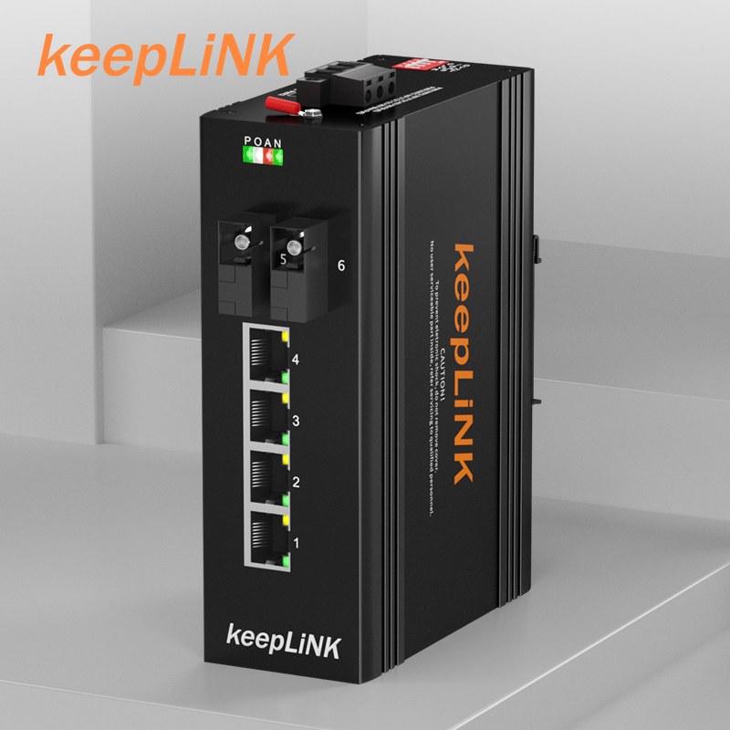 keepLINK  工业交换机2光4电百兆单模单纤光纤收发器导轨式KP-9000-65-2FX4TX-SC20A/B - 图3