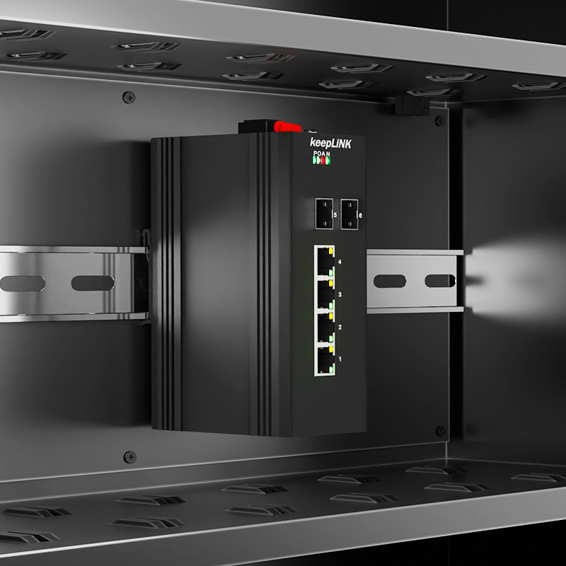 keepLINK  工业交换机2光4电百兆单模单纤光纤收发器导轨式KP-9000-65-2FX4TX-SC20A/B - 图2