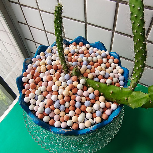彩色陶粒花用垫底铺面石盆栽透气水培花卉多肉营养土种花陶土粒球 - 图3