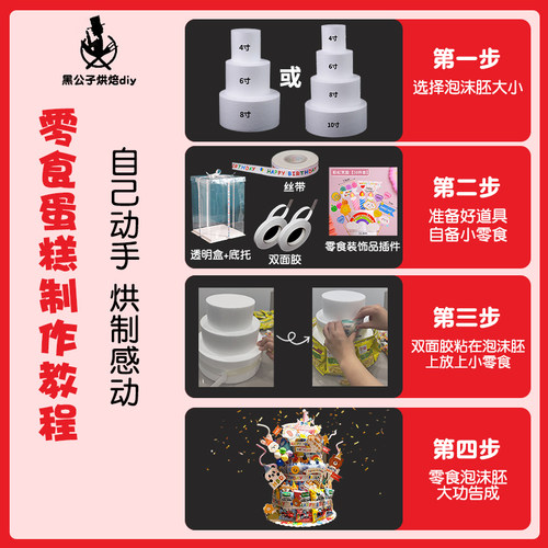 库洛米主题零食diy材料包蛋糕装饰小红书创意生日泡沫胚插件套餐 - 图0