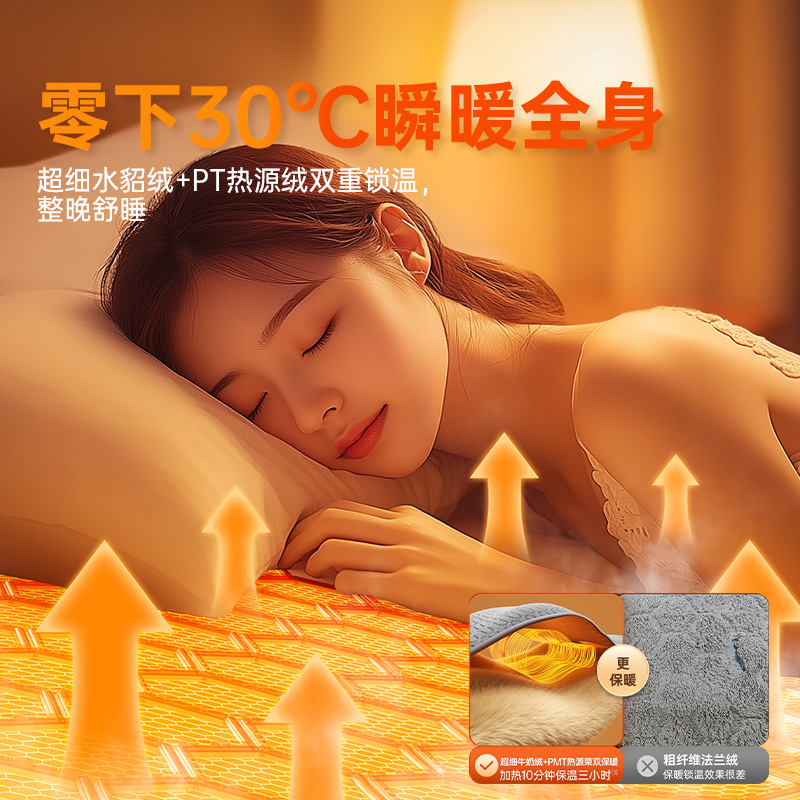 2024新款石墨烯电热毯正品官方旗舰店电褥子单人双人加热调温水暖
