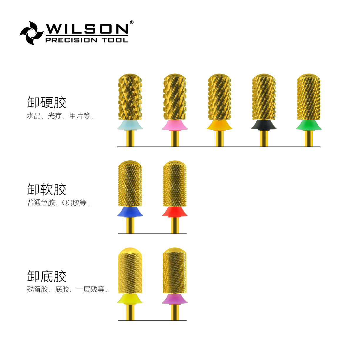 WILSON惠而顺6.6mm直筒光头镀钛4XC-2XF打磨工具美甲磨头安全型 - 图1