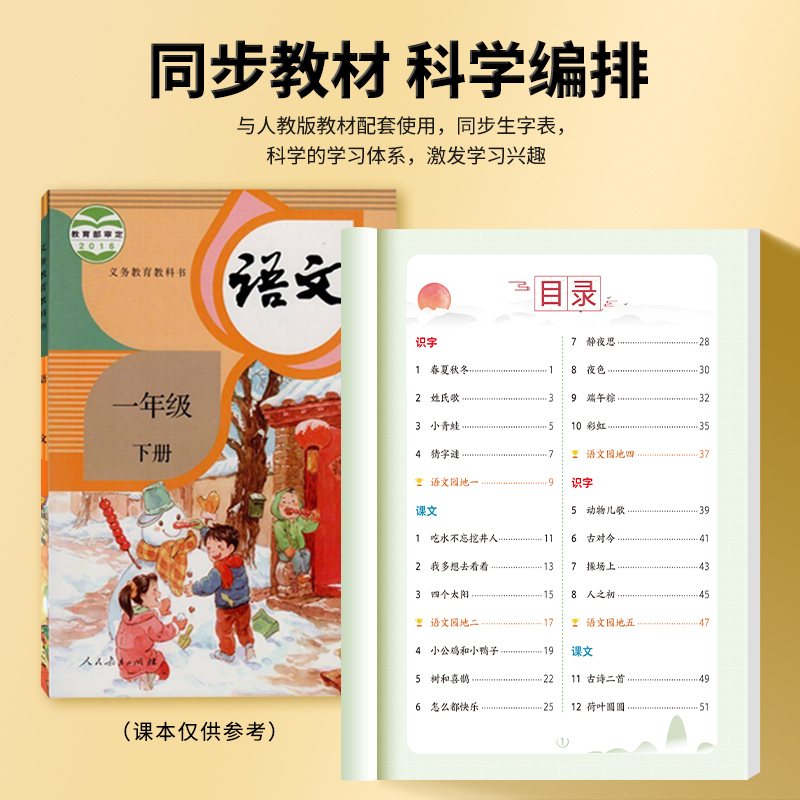 【荣恒】二类字字帖一二三四五年级上册人教版专项同步练字帖笔顺笔画语文教材同步1-5年级小学生抄写本语文练字帖临摹硬笔正楷书-图0