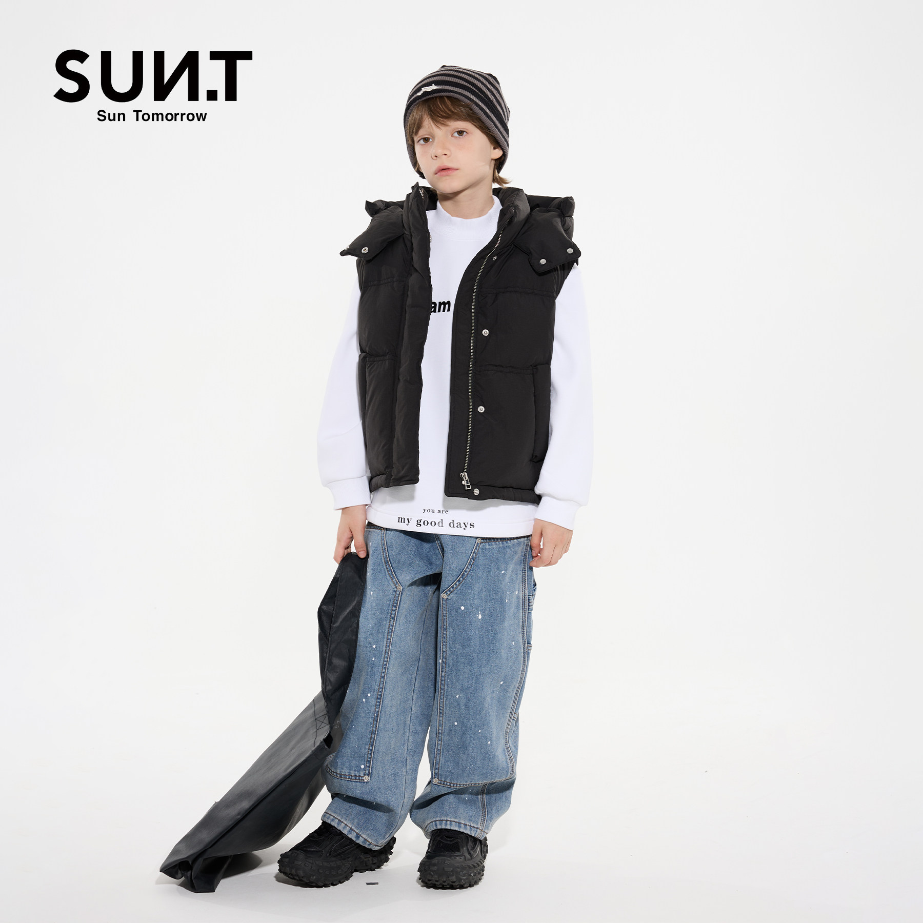 suntomorrow2025冬装新款儿童牛仔裤中大童男童加绒加厚直筒长裤,淘宝优惠券,粉丝福利购,淘宝优惠卷