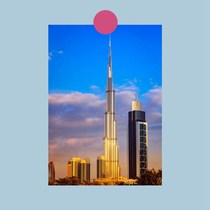 One postcard Khalifa tower homemade small card posters Decorative Hanging c8a78a01