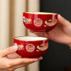 Tea cup wedding toast wedding dragon and phoenix cup to bowl
