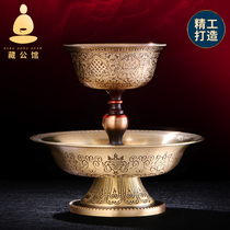 Tibetan public gallery Hidden Pure Copper Protective Cup Tibet Tibetan Tibetan for Buddha Supplies Eight Auspicious Sculptures Flowers for the Buddha Water Supply Cup