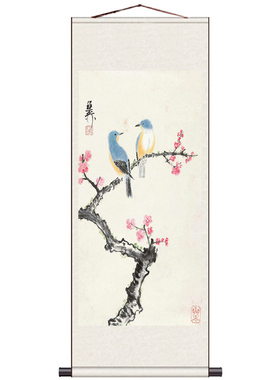 谢稚柳卷轴茶楼风水酒店包厢国画