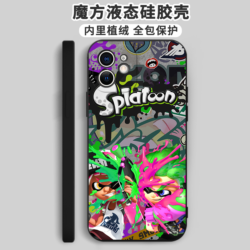 喷射战士手机壳苹果13华为mate60涂鸦iPhone15promax小米14Splatoon2oppo乌贼vivo12斯普拉遁40周边3普拉顿11 - 图0