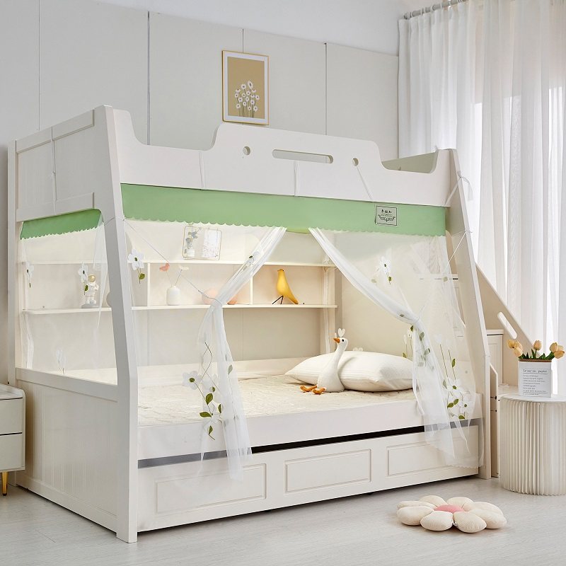 子母床蚊帐上下铺梯形1.5米家用高低拉链儿童床免安装床1.2米1.35,淘宝优惠券,粉丝福利购,淘宝优惠卷