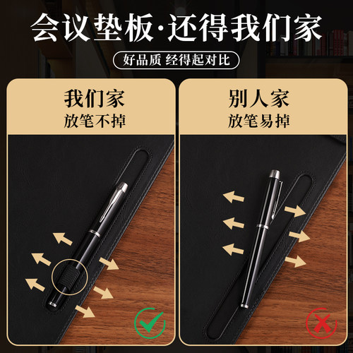 会议夹垫板黑色皮革a4文件夹板会议记录板夹商务办公签名本磁性文件夹子酒店书写签字板写字板便签夹定制logo - 图0