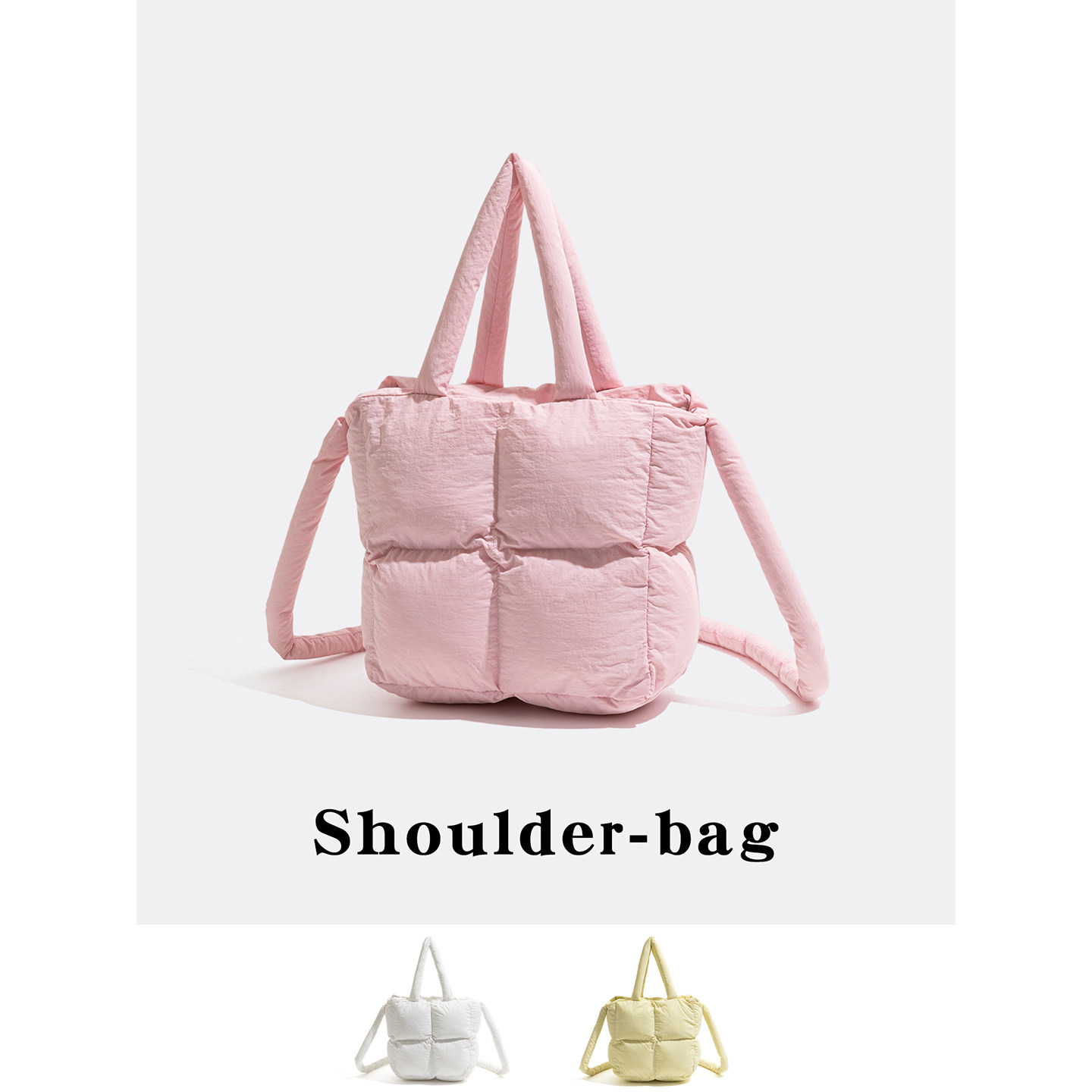 MABULA多巴胺方块棉服云朵包女2026春季简约托特包通勤单肩斜挎包,淘宝优惠券,粉丝福利购,淘宝优惠卷