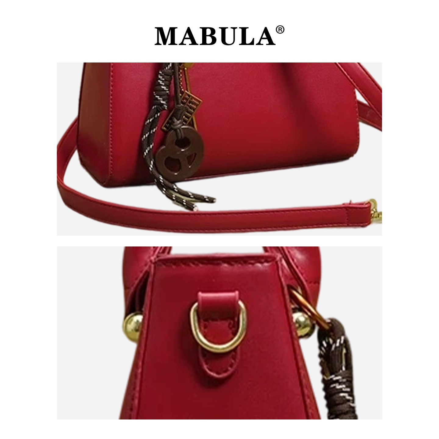 MABULA轻奢手提包女2026春季小众红色婚包高级通勤百搭单肩斜挎包,淘宝优惠券,粉丝福利购,淘宝优惠卷