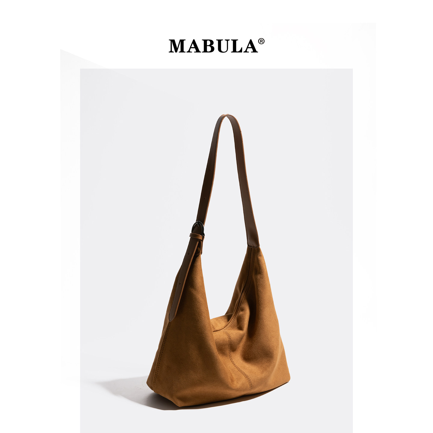 MABULA小众麂皮绒托特包女2025秋冬复古单肩包大容量高级感手提包,淘宝优惠券,粉丝福利购,淘宝优惠卷