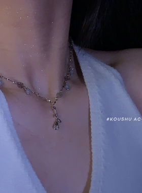 浪漫玫瑰设计高级锁骨链简约气质