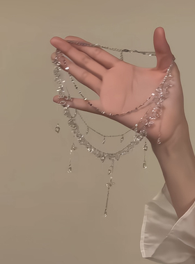 多巴胺少女项链串珠流苏甜酷辣妹爱心锁骨链颈链饰品