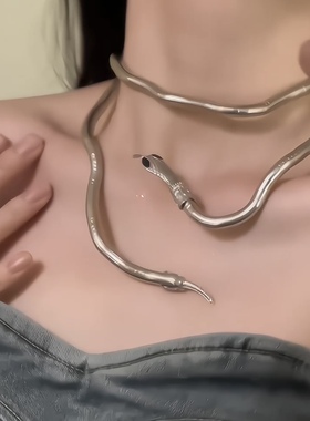 项链配饰蛇形锁骨链重工