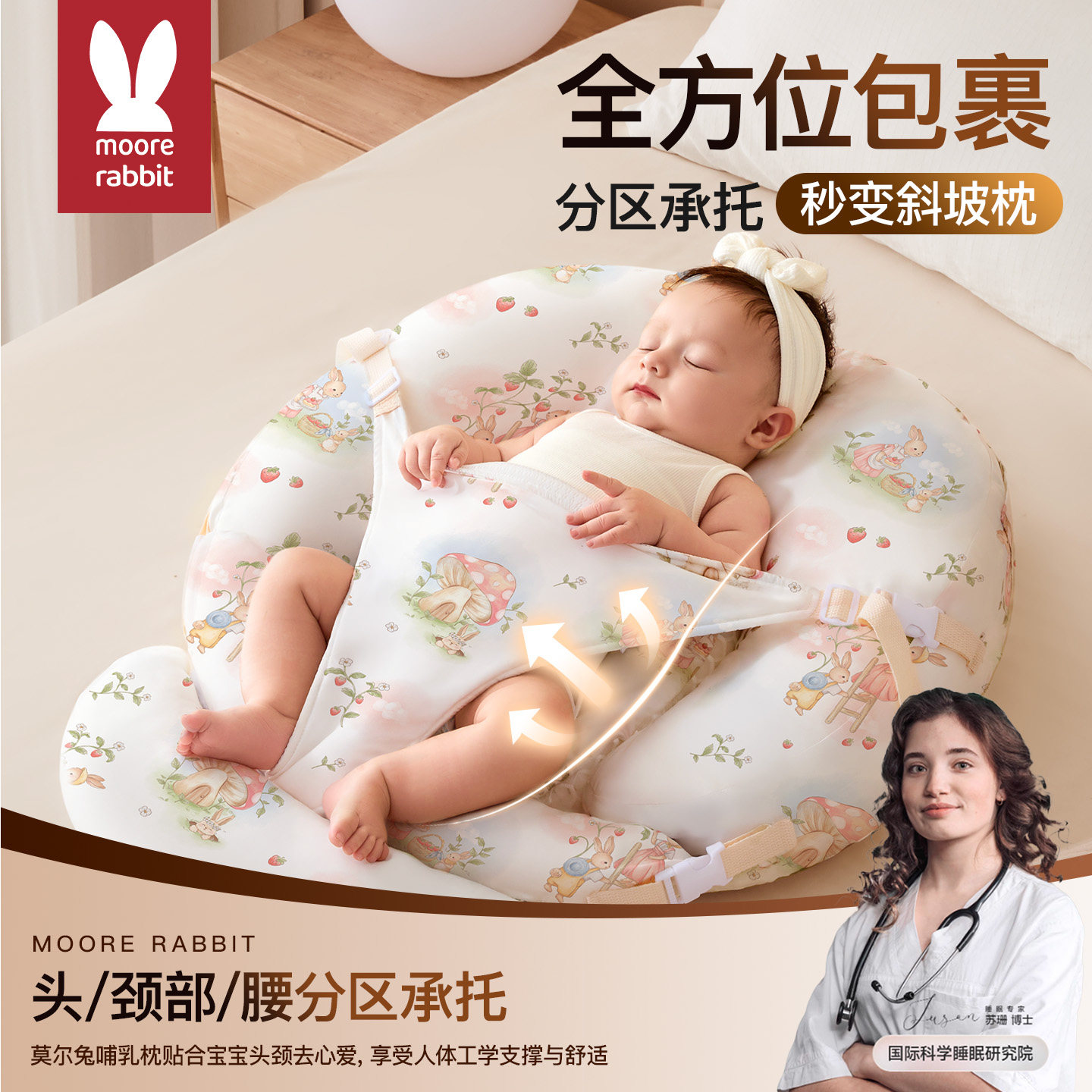 斜坡枕婴儿防吐奶防胀气二合一新生宝宝喝奶哺乳枕斜坡垫躺睡神器,淘宝优惠券,粉丝福利购,淘宝优惠卷