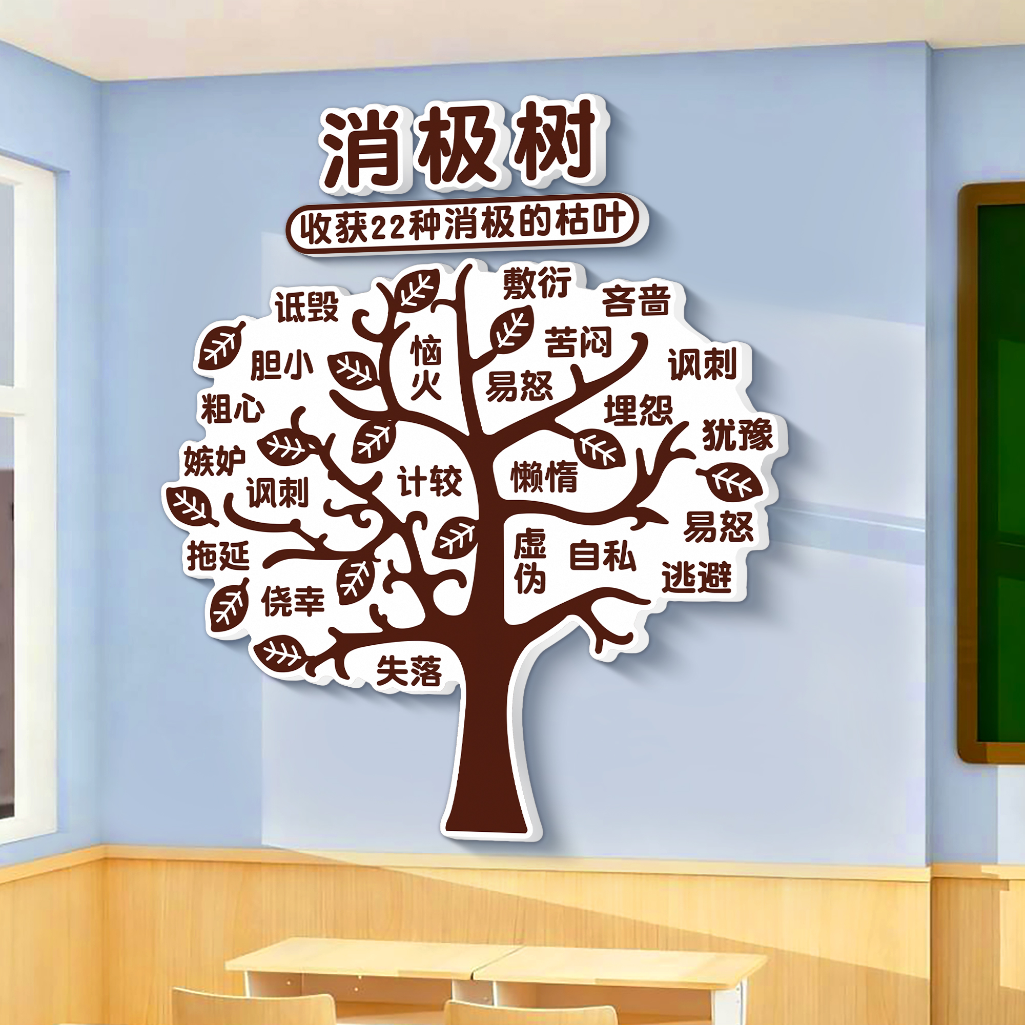 积极能量树文化墙贴纸中小学生励志标语班级布置教室墙面装饰神器 - 图2