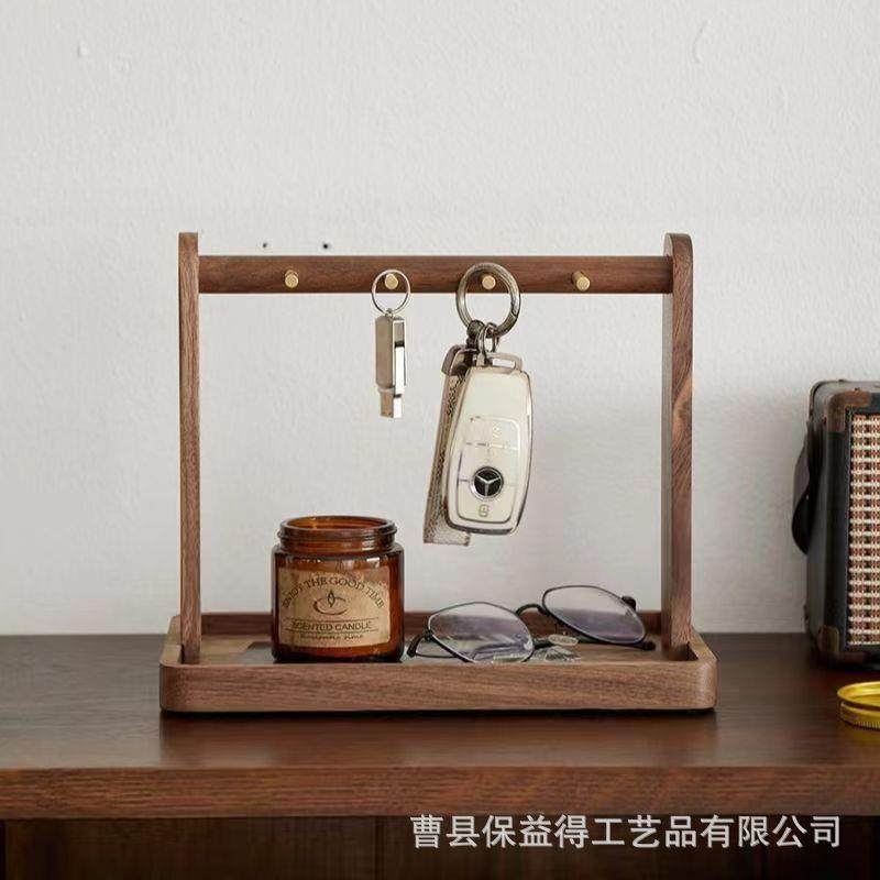 木质收纳架黑胡桃钥匙架桌面木制整理架玄关钥匙架实木置物架,淘宝优惠券,粉丝福利购,淘宝优惠卷