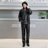 Штаны, толстовка с капюшоном, флисовый водонепроницаемый ветрозащитный удерживающий тепло комплект для пожилых людей для работы, для среднего возраста, оверсайз