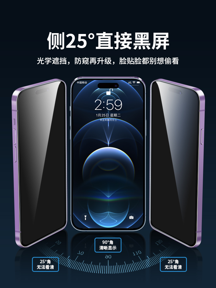 苹果14钢化膜iphone13promax11防窥膜12手机plus防偷窥x全屏xr防摔iphonex新款mini十一xs专用por壳i四贴pm三-图2