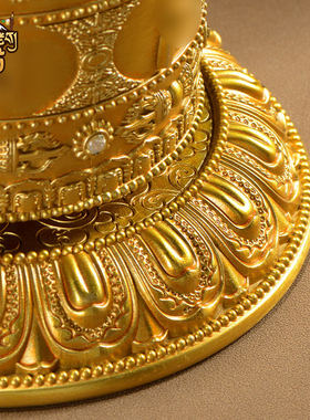 藏老喵铜制指捻转轮桌面装饰摆件