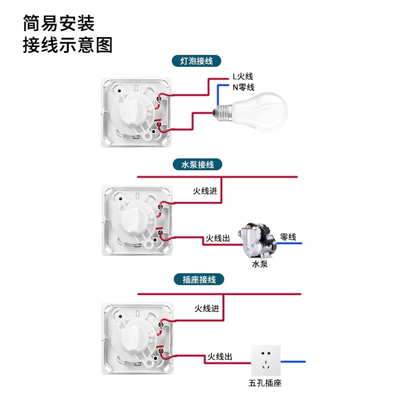 86型水泵定时控制器 220V机械式倒计时自动断电时间定时开关面板 - 图2