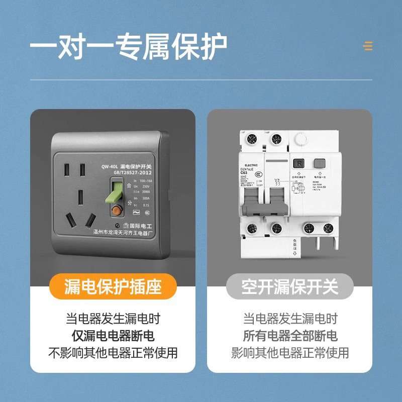 带防漏电保护器的插座空调16安专用16a电热水器86型漏保开关面板