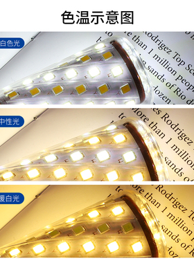 LED灯泡e14e27大小螺口室内家用吊灯超亮玉米灯三色变光节能灯