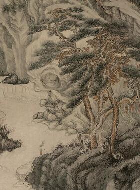 明 沈周 卢山高i图 名家国画山水高清复制打印装饰画文稿微