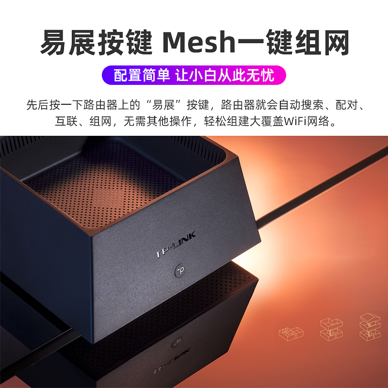 tplink wifi6路由器一拖二mesh子母路由器家用千兆 高速5G双频字母易展tpap无线ap面板全屋光纤组网K50套装 - 图3