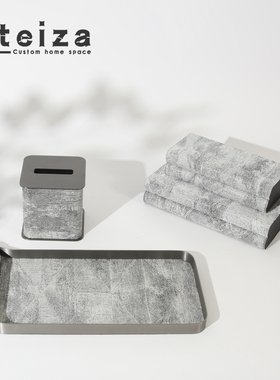 Oteiza现代样板间托盘卫浴乳液瓶牙膏罐收纳盒香薰客厅摆件装饰品