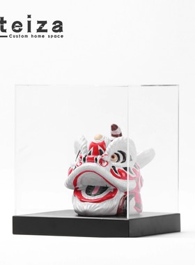 Oteiza新中式国潮树脂舞狮醒狮子头摆件设样板房间客厅茶几装饰品